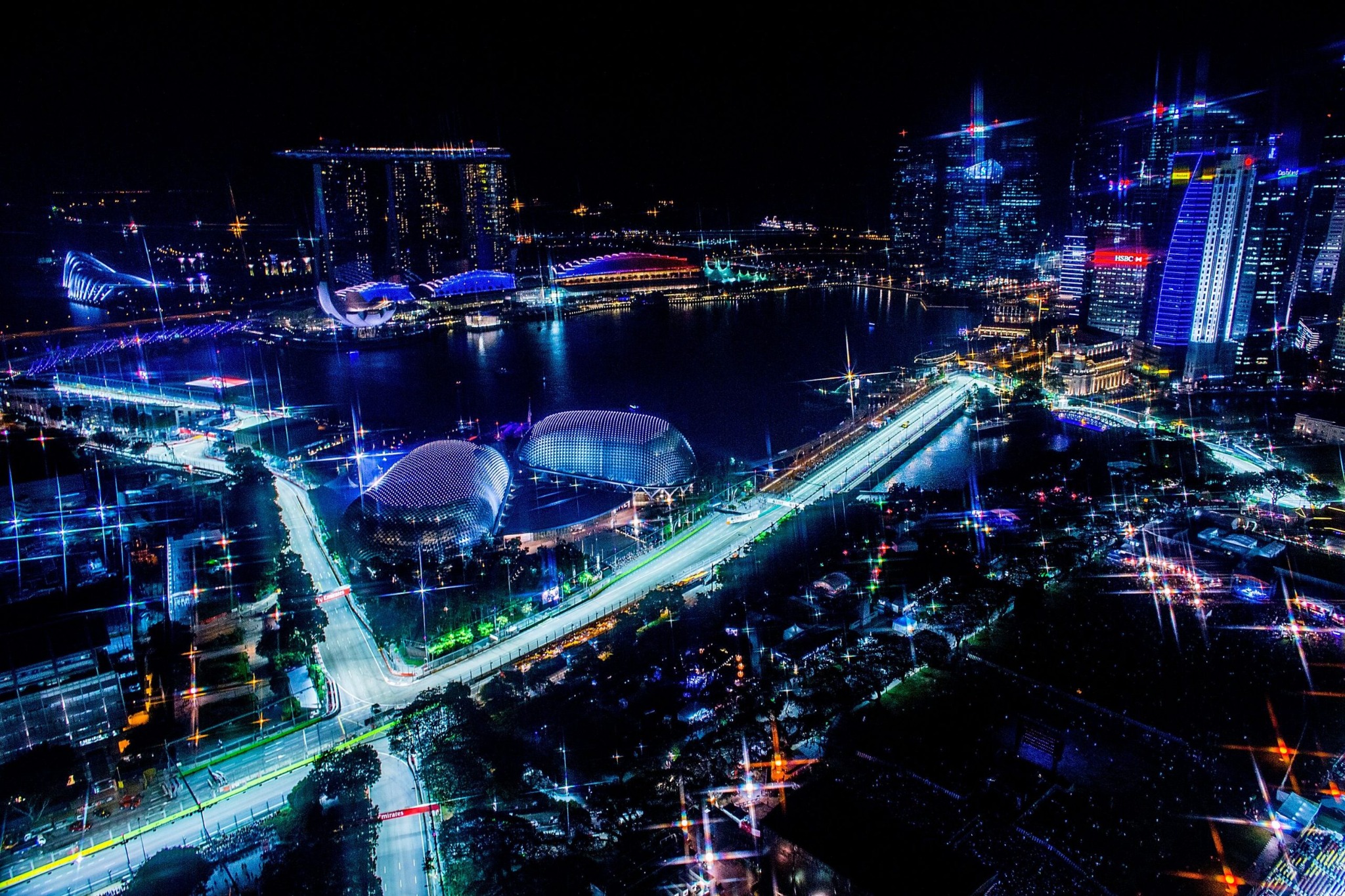 Singapore GP track at night